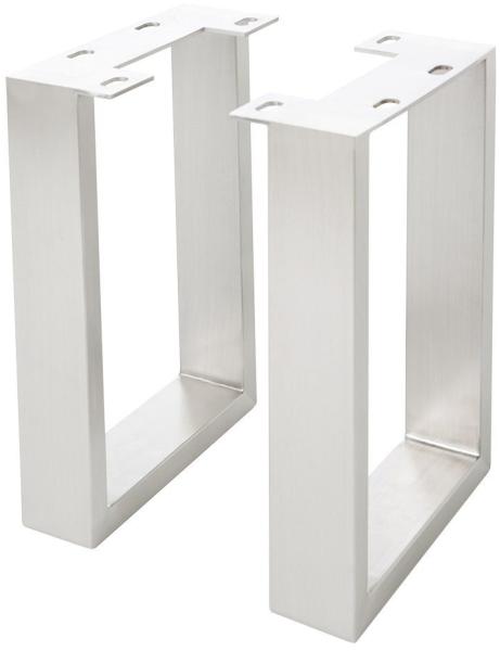2er-Set-Bankbeine Live-Edge Baumbank 7,5x2,5 cm Edelstahl schmal