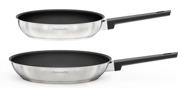 Hanseatic Pfannen-Set SMART, Edelstahl 18/10 (Set, 2-tlg, 1x Pfanne Ø 24 cm und 28 cm), Pfannen mit Antihaftbeschichtung, für alle Herdarten, inkl. Induktion