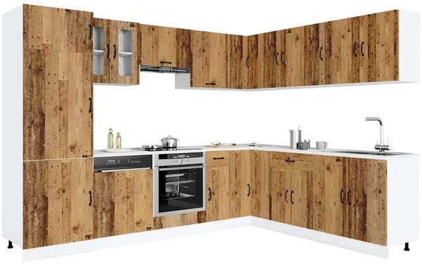vidaXL 14-tlg. Küchenschrank-Set Kalmar Altholz-Optik Holzwerkstoff 3314979