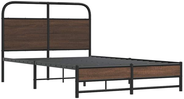 vidaXL Bettgestell ohne Matratze 135x190 cm Braun Eichen-Optik 4100481 Bild 3
