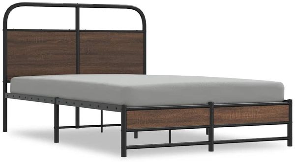 vidaXL Bettgestell ohne Matratze 135x190 cm Braun Eichen-Optik 4100481 Bild 2