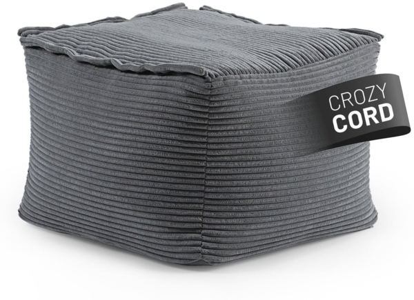 Lumaland Sitzsack-Sofa, Polyester, Pouf, Cord - Grau, 40 x 54 x 54 cm