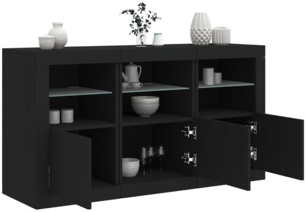 vidaXL Sideboard mit LED-Leuchten Schwarz 123x37x67 cm 3209059