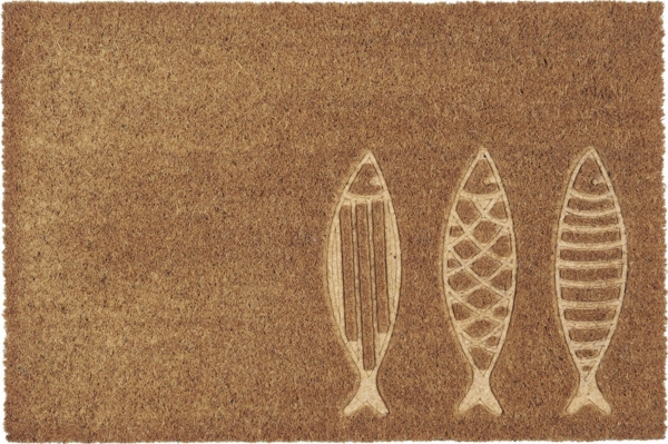 Ib Laursen - Fußmatte Türmatte Fußabtreter Fische Natur Kokos PVC 2806-00