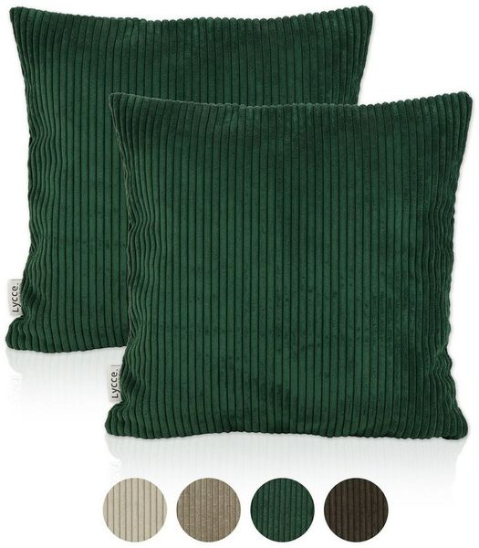 Lycce Dekokissen Kissenbezug 2er Set CORD Stoff (50 x 50 cm) - made in EU