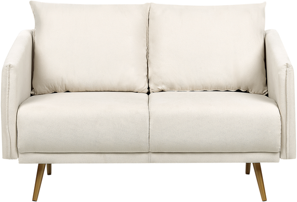 2-Sitzer Sofa beige mit goldenen Beinen MAURA