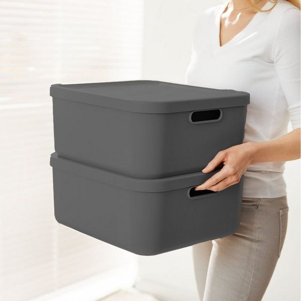 ROTHO Aufbewahrungsbox Albula Light 2er-Set Aufbewahrungskiste 20l (Aufbewahrungsboxenset, 2er-Set)