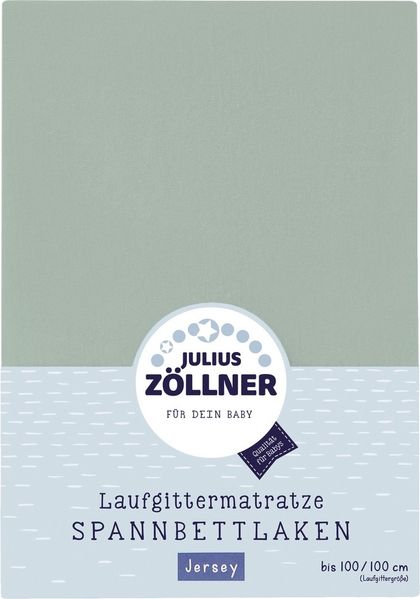 Julius Zöllner Spanntuch Laufgittermatratze Jersey salbei 68/90 + 95/95 cm