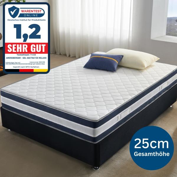 RELAXX Gel Matratze 160x200 cm mit 3D Memory Foam - 7 Zonen; 25cm Höhe; H2/H3 - Wendbare Kaltschaummatratze mit optimaler Druckentlastung Bild 9