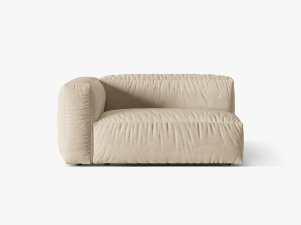 Micadoni Eckmodul Martina 1-Sitzer Groß Links Samt Helles Beige