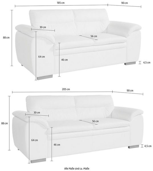 COTTA Polstergarnitur Leandra, Set bestehend aus: 2-Sitzer & 2,5-Sitzer Bild 3