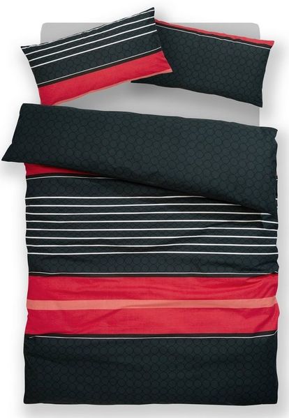 OTTO home Bettwäsche Circle, Polycotton, 2 teilig, Bettwäsche aus Baumwolle mit Streifen-Design, moderne Bettwäsche