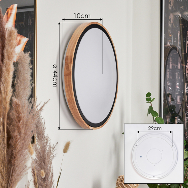 hofstein Deckenleuchte »Campertogno« Deckenlampe, Metall/Holz/Kunststoff, Natur/Schwarz/Weiß, 3000 Kelvin, (44cm), 2300 Lumen, 1xLED 24 Watt Bild 8