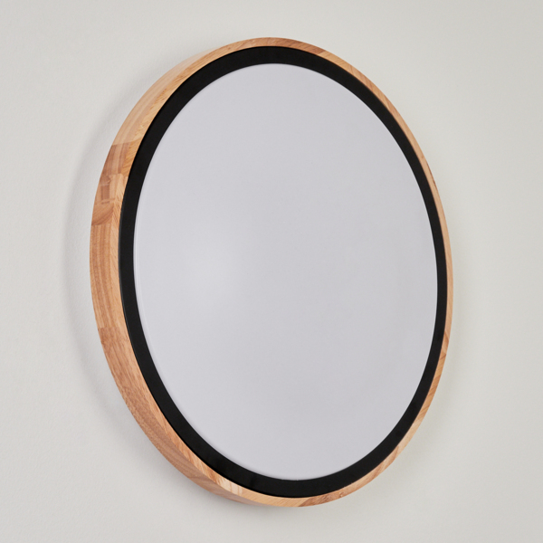 hofstein Deckenleuchte »Campertogno« Deckenlampe, Metall/Holz/Kunststoff, Natur/Schwarz/Weiß, 3000 Kelvin, (44cm), 2300 Lumen, 1xLED 24 Watt Bild 2