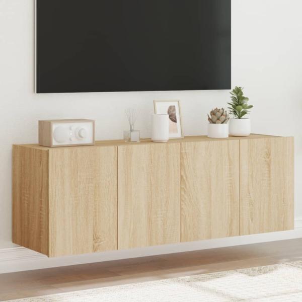 vidaXL TV-Wandschränke mit LED-Leuchten 2 Stk. Sonoma-Eiche 60x35x41cm 837307