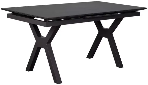 MR. DEKO Gartentisch ausziehbar Granada 160–210x90cm Aluminium Keramikplatte (Ausziehbarer Gartentisch für Terrasse, Garten und Balkon, 1-St), Synchronauszug, Keramikplatte, wetterfestes Aluminiumgestell
