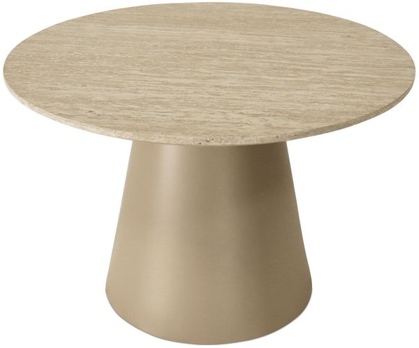 Couchtisch Oganto Ø60 cm in Travertin-Dekor, Beige