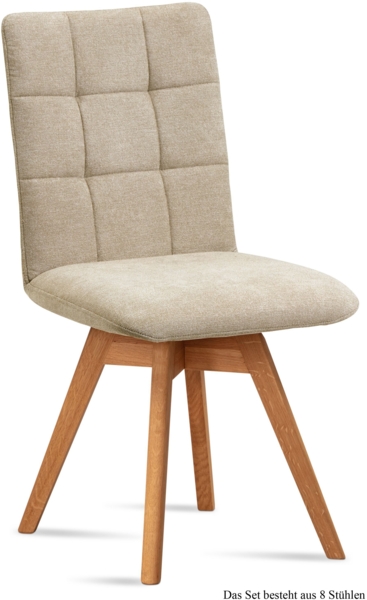 Esszimmerstuhl drehbar (8er-Set) Doria 47x91x60 Eiche geölt/Natur