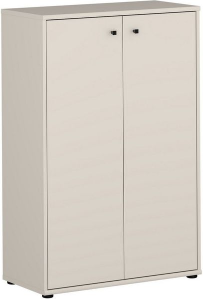 Forte TEMPRA 2 Kommode 70 80, Moderne Kommode 2-türig, Schlafzimmer, Wohnzimmer, Holzwerkstoff, Büro, Kaschmir|Beige, 73,7 cm breit x 111,1 cm hoch x 34,8 cm tief