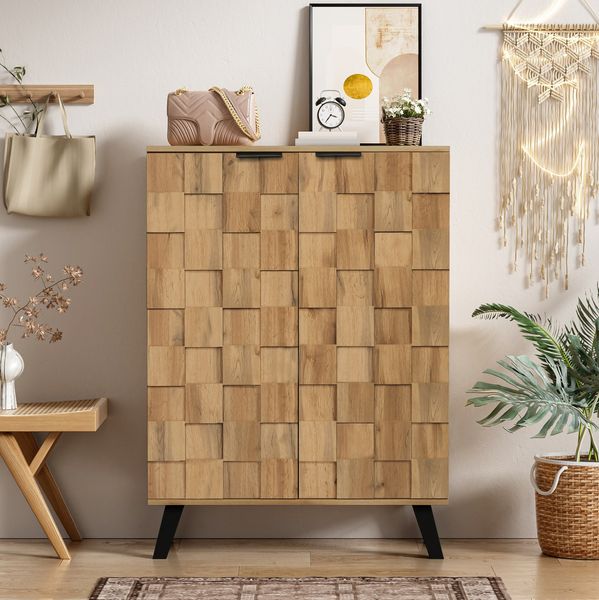 Flurschrank 80,5x35x109,5 cm - Eleganter Schuhschrank mit verstellbaren Böden