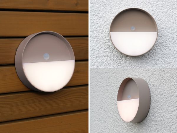 Akku Wandleuchten 2er SET mit Bewegungsmelder Innen & Außen, zum Kleben, Ø15cm