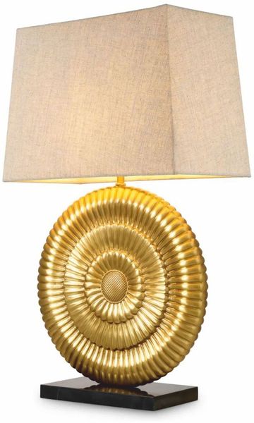 Casa Padrino Luxus Tischleuchte Antik Gold / Schwarz / Beige H. 67 cm - Schreibtischleuchte