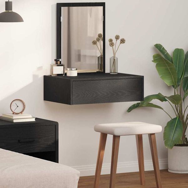 vidaXL Schminktisch mit Speicher Schwarz 60 x 40 x 70 cm Holzwerkstoff 865191