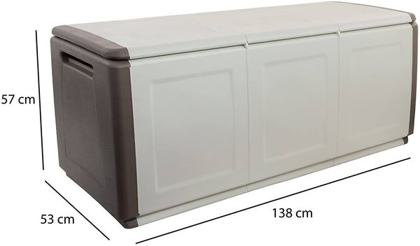 Dmora Achse-Koffer, Mehrzwecktruhe, Aufbewahrungskoffer, Aufbewahrungsbox, 100 % Made in Italy, 138 x 53 x 57 cm, Beige und Braun Bild 3