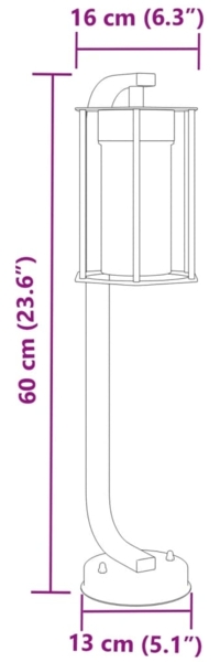 vidaXL Wegeleuchte Schwarz 60 cm Edelstahl 4006345 Bild 6