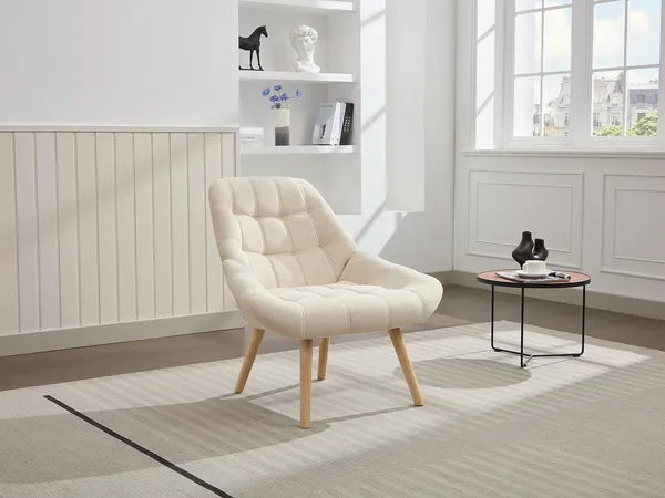 Vente-unique - LUOSTO Sessel Stoff Beige - B 79 cm x H 83 cm x L 87 cm