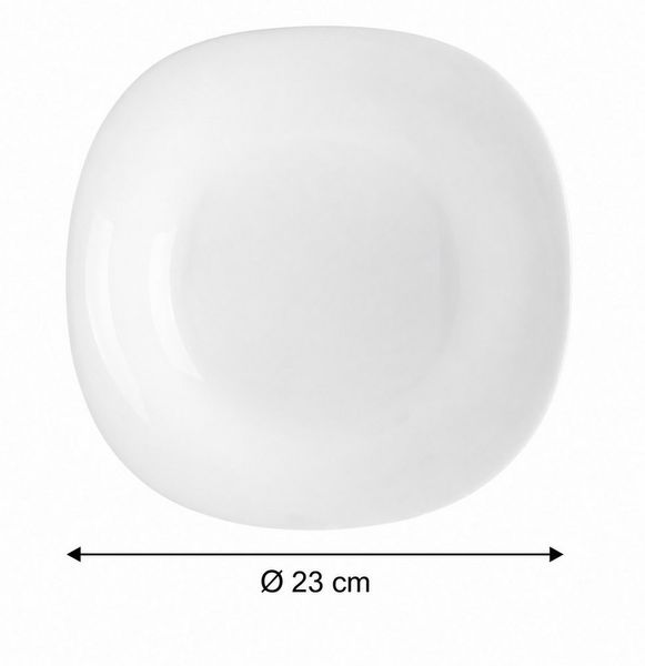 Annastore Geschirr-Set 6er Set Opal Geschirr weiß Speiseteller Suppenteller Dessertteller, 6 Personen, Eckige Teller, Stoßfest, Bruchfest Bild 3