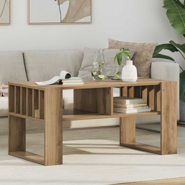 vidaXL Couchtisch Artisan-Eiche 92 x 49,5 x 45 cm Holzwerkstoff 8000115