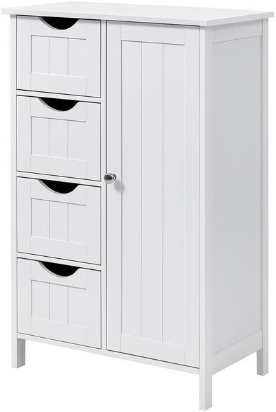 osoltus Badezimmerschrank Beistellschrank Hampton 55 x 30 x 82 cm Weiß