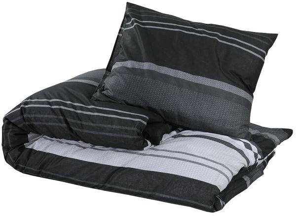 vidaXL Bettwäsche-Set, Baumwolle schwarz / weiß, 220x240 cm Bild 3