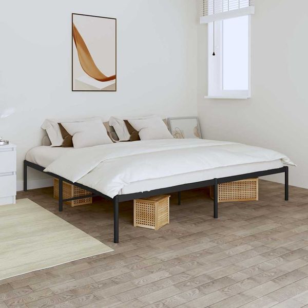 vidaXL Bettgestell Metall Schwarz 180x200 cm 350850