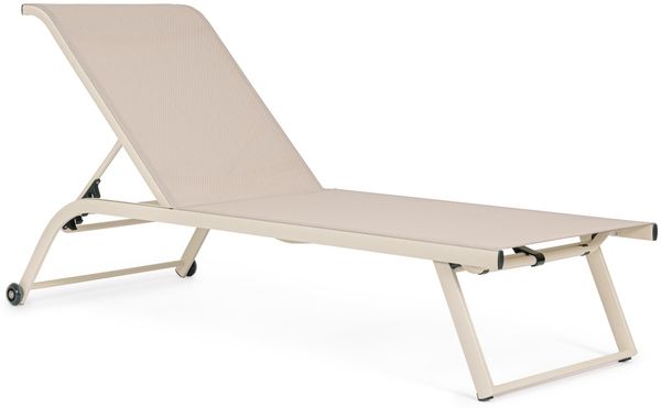 Gartenliege Orltay 2er-Set Aluminium, modern mit Rollen und verstellbarer Rückenlehne, beige Whisper