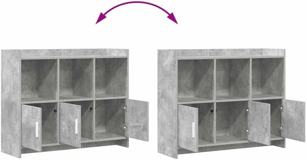 vidaXL Sideboard Betongrau 98,5 x 33 x 80 cm Holzwerkstoff 8011142 Bild 8