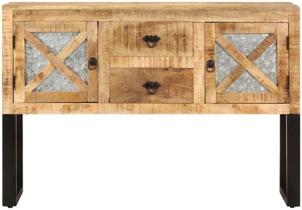 Sideboard, Kommode 110x30x74 cm Raues Mangoholz j589p
