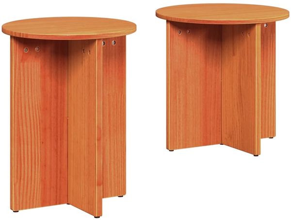 Couchtisch, Sofatisch 2 pcs Wachsbraun