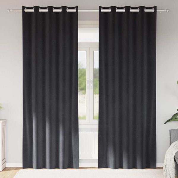 vidaXL Verdunkelungsvorhänge 2 pcs Dunkelgrau 140 x 260 cm Samt 4107227