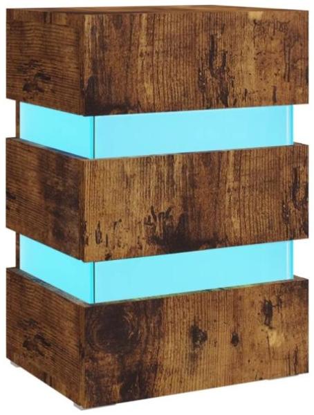 vidaXL LED-Nachttisch Räuchereiche 45x35x67 cm Holzwerkstoff 326848
