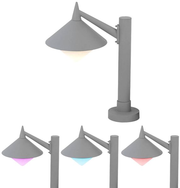 RGB LED Stehleuchte, ALU, grau, H 47 cm