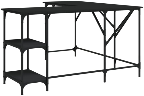 vidaXL Schreibtisch Schwarz 139x139x75 cm Holzwerkstoff 837587