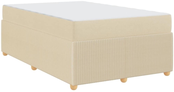 vidaXL Bettgestell mit Matratze mit Matratze Creme 120 x 200 cm Stoff 3398384