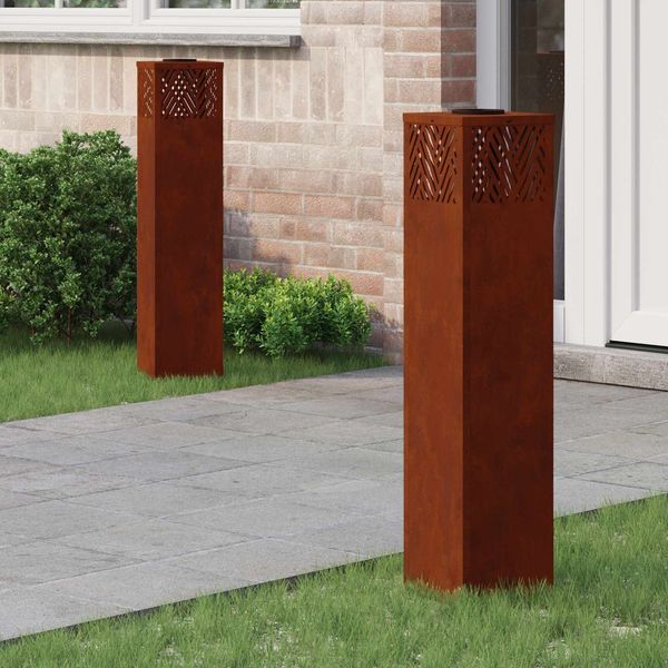 vidaXL Solar LED Weg Licht 2 pcs Bronze Wetterfeststahl 879736