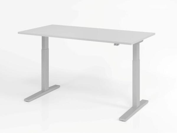 Sitz-Steh-Schreibtisch elektrisch 160x80cm Grau/Silber