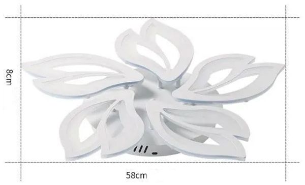 Moderne 65-W-LED-Deckenleuchte (6500 K, weiß) für Wohnzimmer, Schlafzimmer und Esszimmer – 5 Magnolienblüten-Leuchten Bild 5