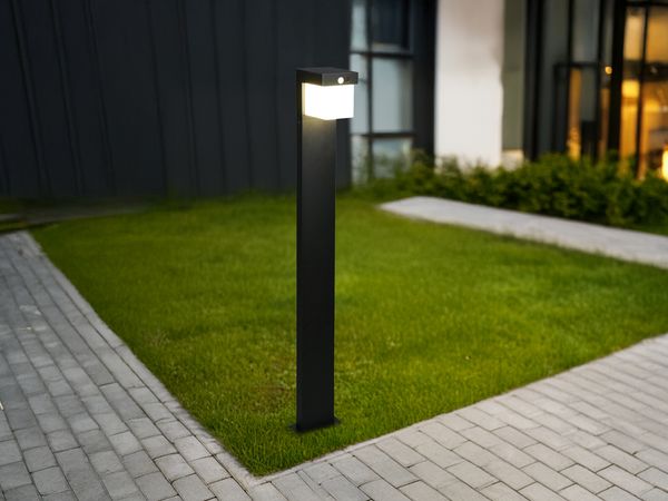 Wegeleuchte COLOMBO mit Solar und Strom, Hybrid mit Bewegungsmelder H: 100cm