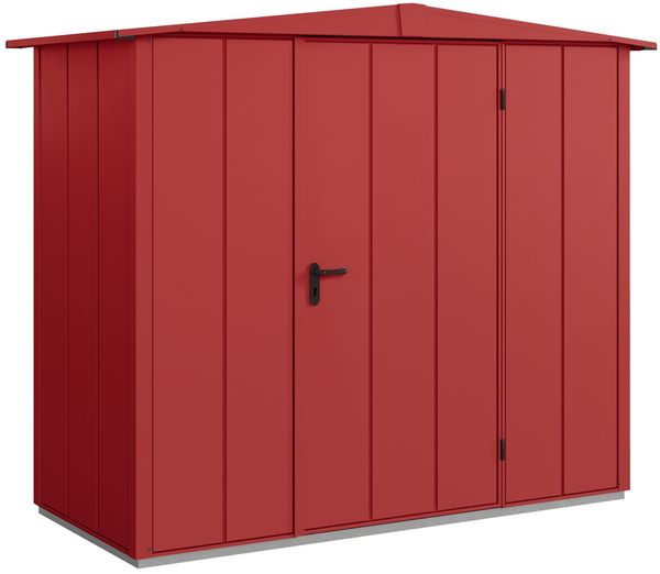 Hörmann Ecostar Metall-Gerätehaus Elegant mit Satteldach Typ 1, 108x238 cm , purpurrot, 2,6 m²,1-flüglige Tür