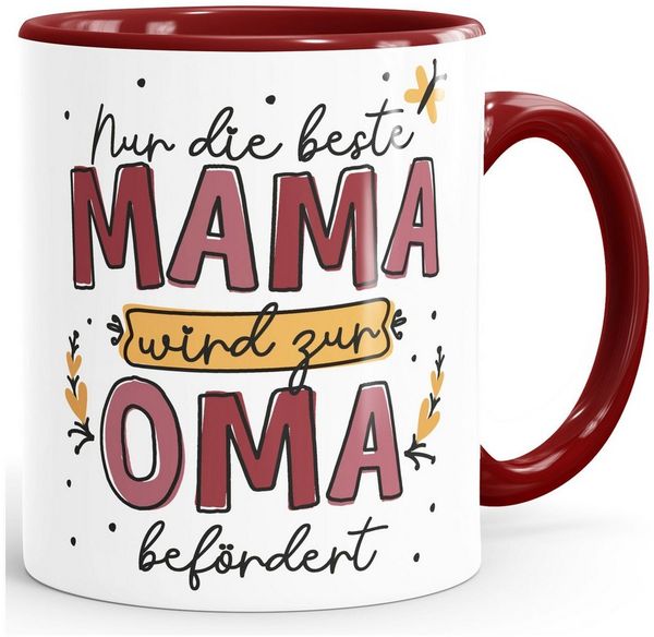 SpecialMe Tasse Kaffee-Tasse mit Spruch Nur die beste Mama wird zur Oma befördert, Keramik